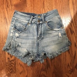 High wasted jean shorts